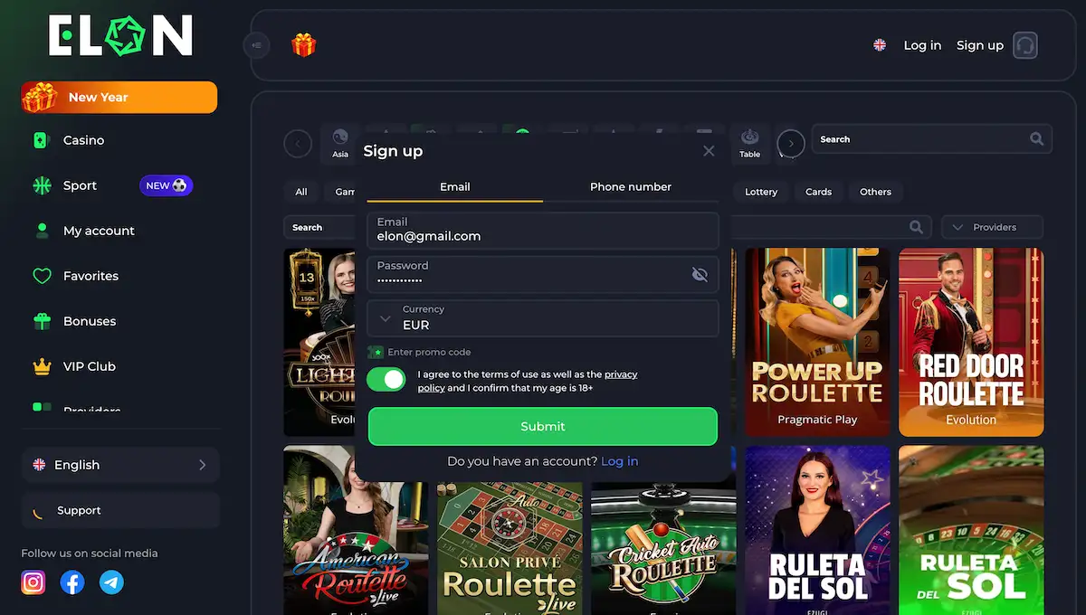 How to register on the official Elon Casino website in Bangladesh
