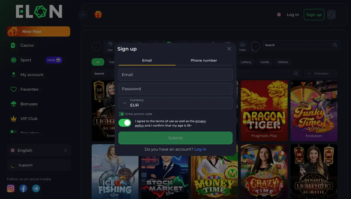 How to Sign Up at Elon Online Casino